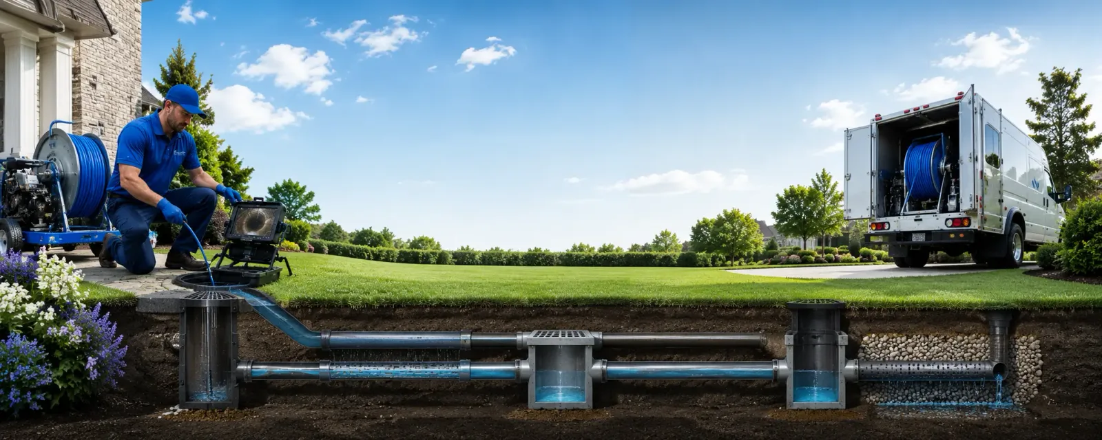 Outdoor drain cleaning information for East Andover, ME